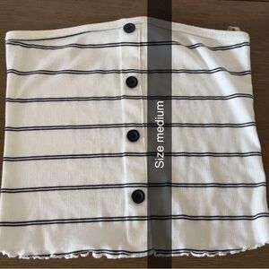 White with Black Stripes tube top